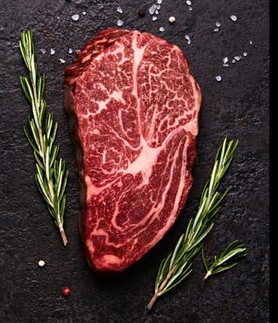 Premium steak cut on slate